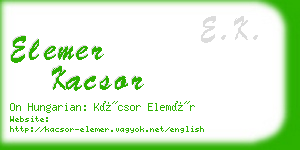 elemer kacsor business card